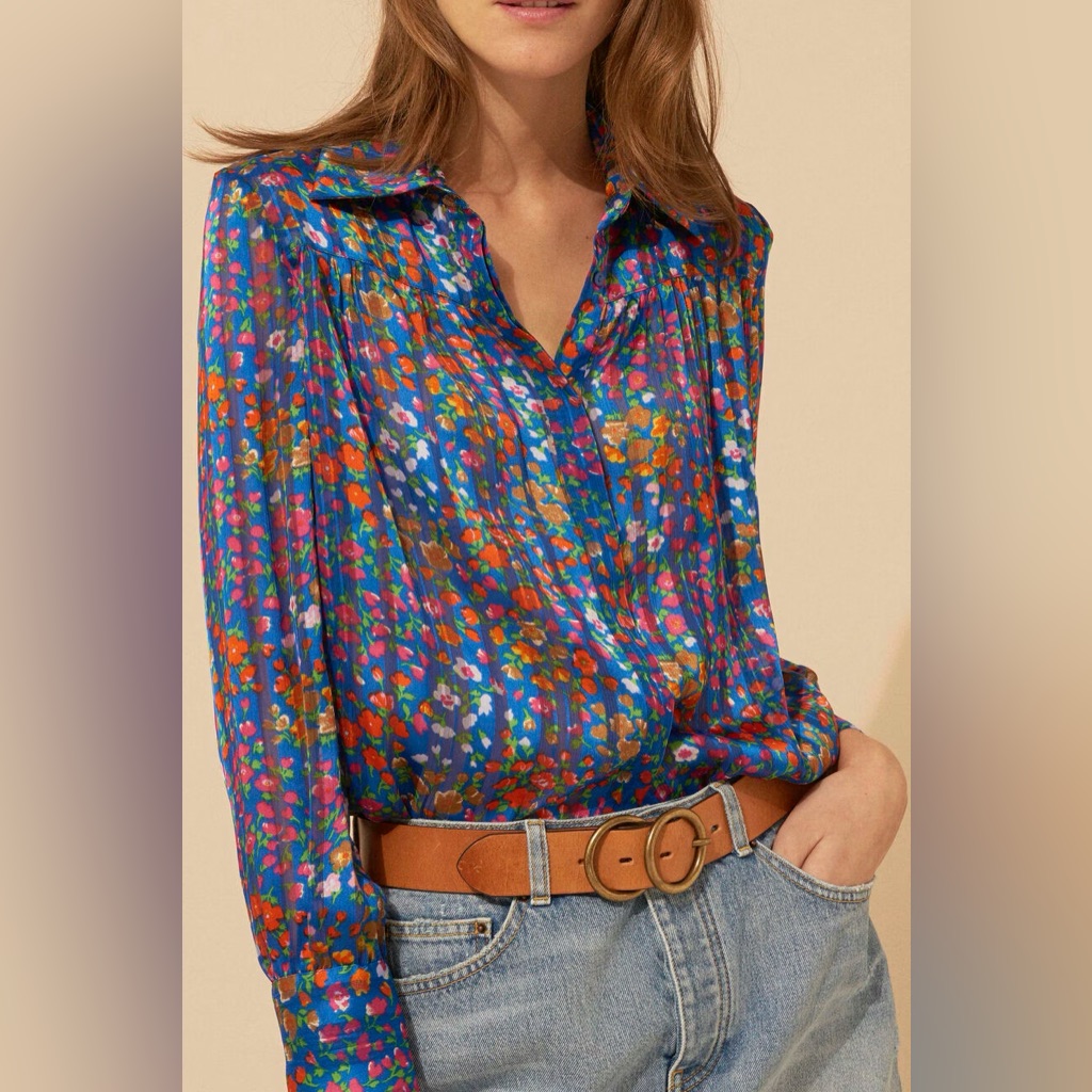 Ba&Sh Rive Blue Button Down Blouse